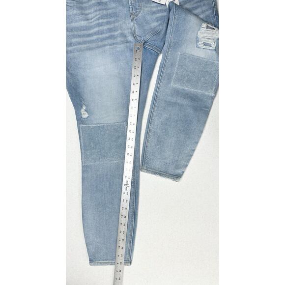 Old Navy Jeans Womens 20 Rockstar Super Skinny Ankle Blue Distressed Patches NEW - Picture 8 of 9